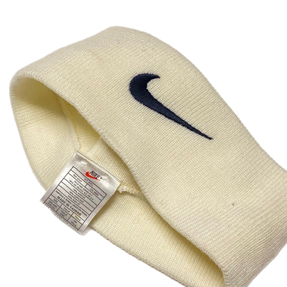 Vintage 90’s White Tag Nike Sportswear Headband Sweatband Swoosh Cream